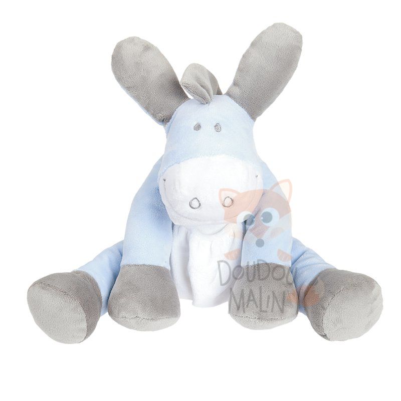  paco the donkey soft toy blue white pocket 35 cm 